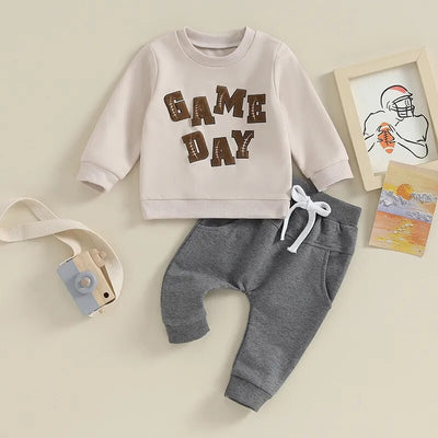 GAME DAY Gray Joggers Outfit