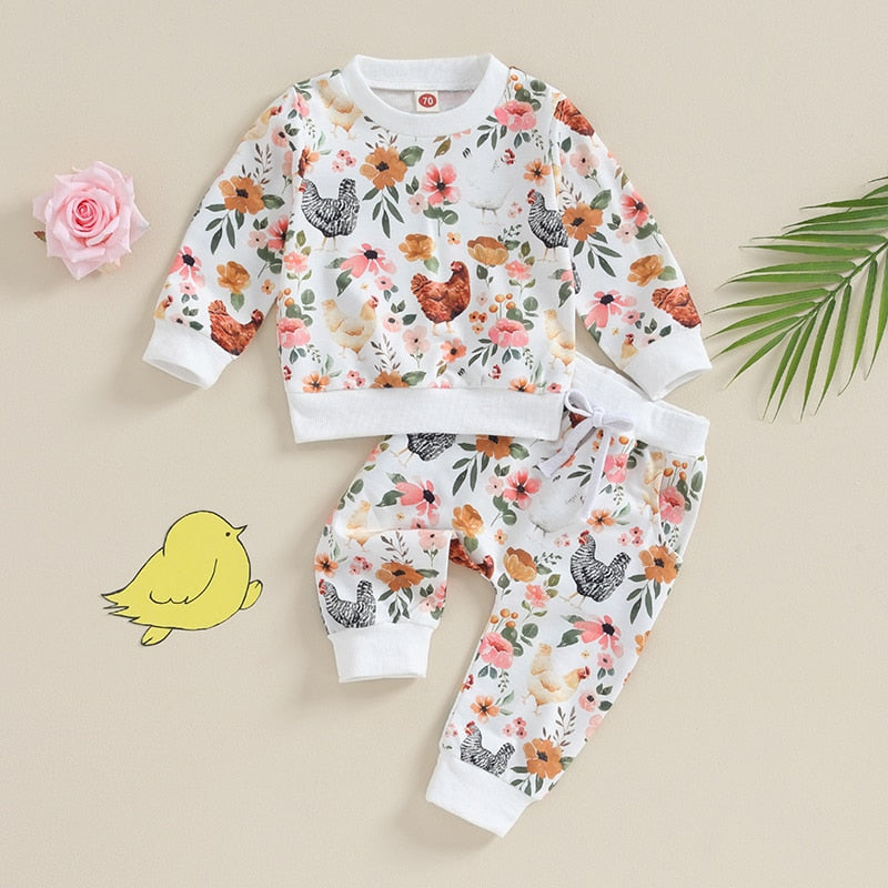 CHICKENS Floral Outfit