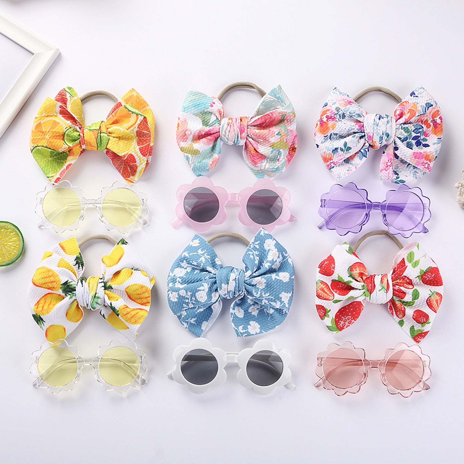 Children's Sunglasses & Headband Set, Cute Bow Headbands & Anti