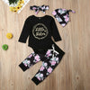 LITTLE SISTER Black Floral Outfit