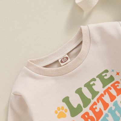 LIFE IS BETTER WITH DOGS Long-Sleeve Onesie