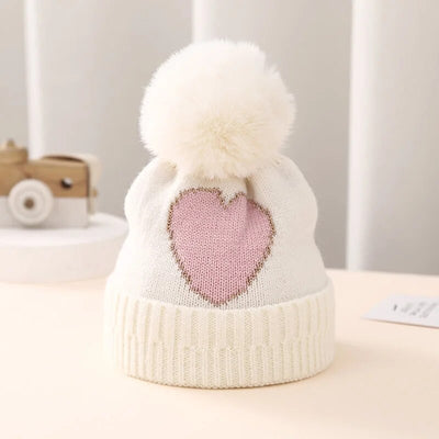 BIG HEART Pompom Beanie