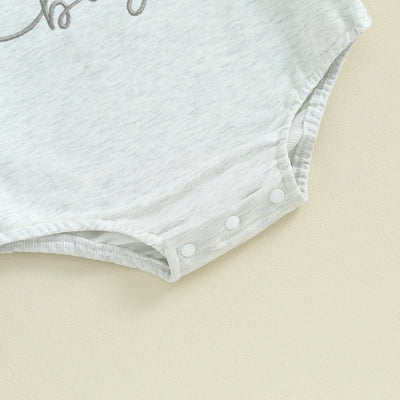 MAMA'S BOY Light Gray Romper