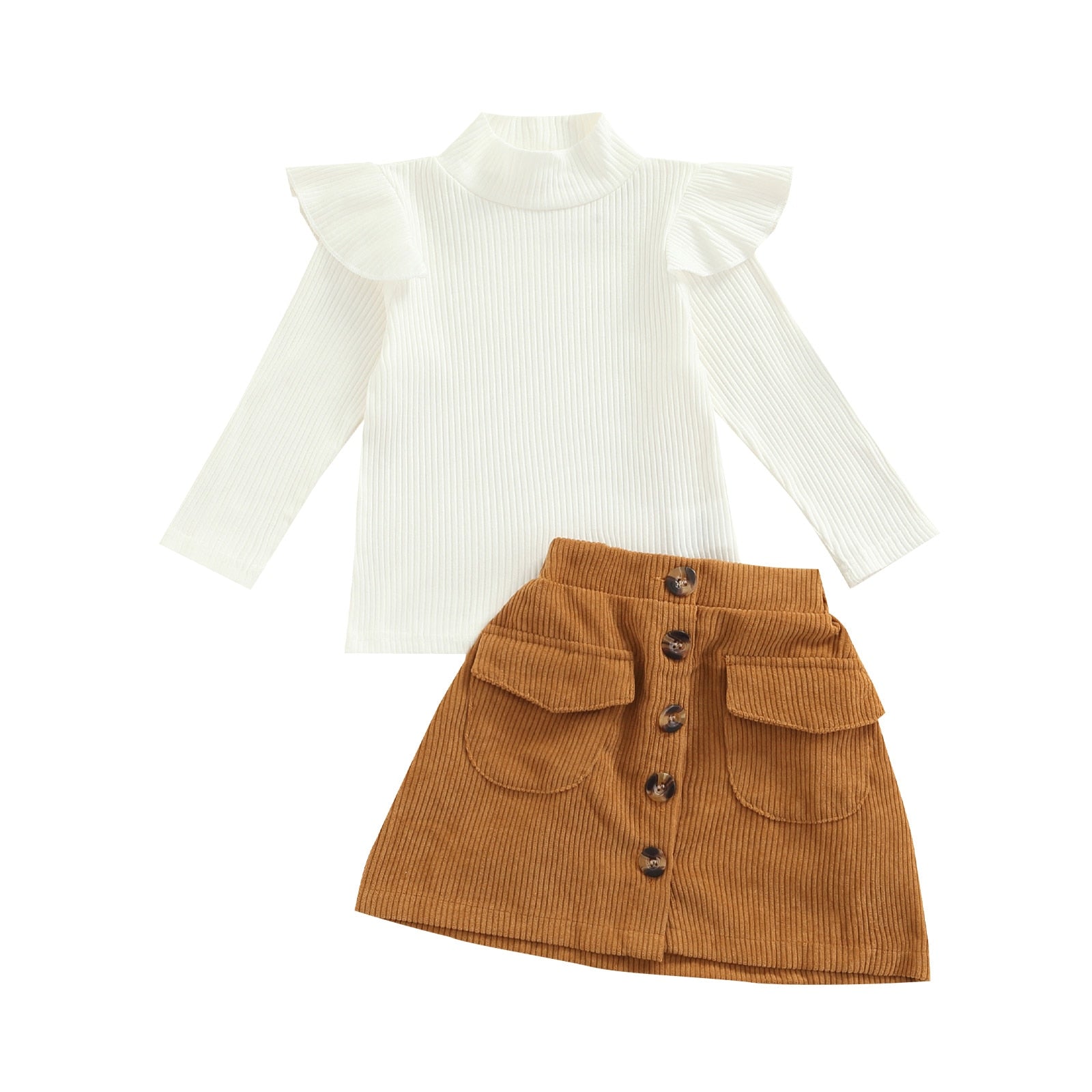 Beige corduroy skirt on sale outfit