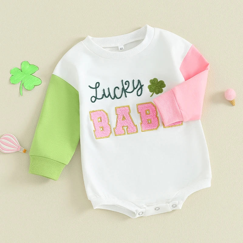 LUCKY BABE Long-Sleeve Onesie