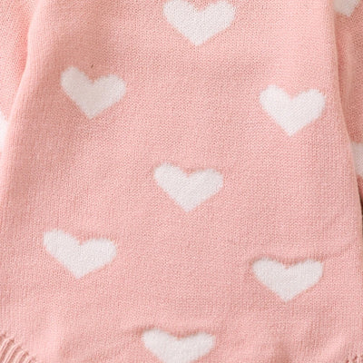 HEARTS Knitted Pink Romper