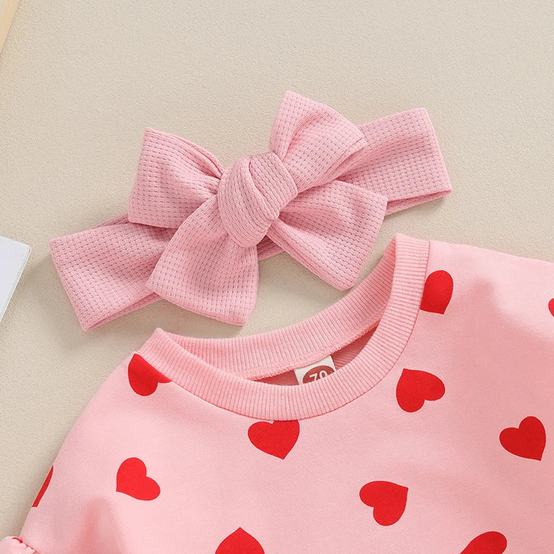 LITTLE HEARTS Ruffle Long-Sleeve Onesie