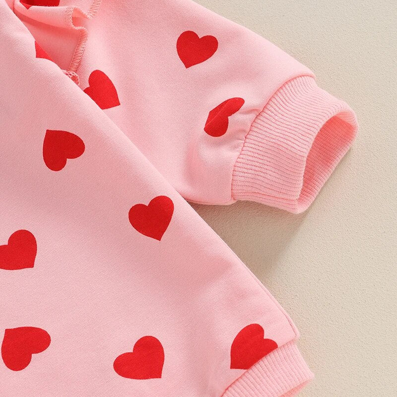 LITTLE HEARTS Ruffle Long-Sleeve Onesie