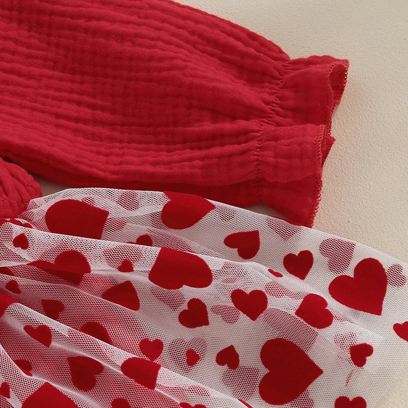 VALENTINA Hearts Tulle Romper with Headband