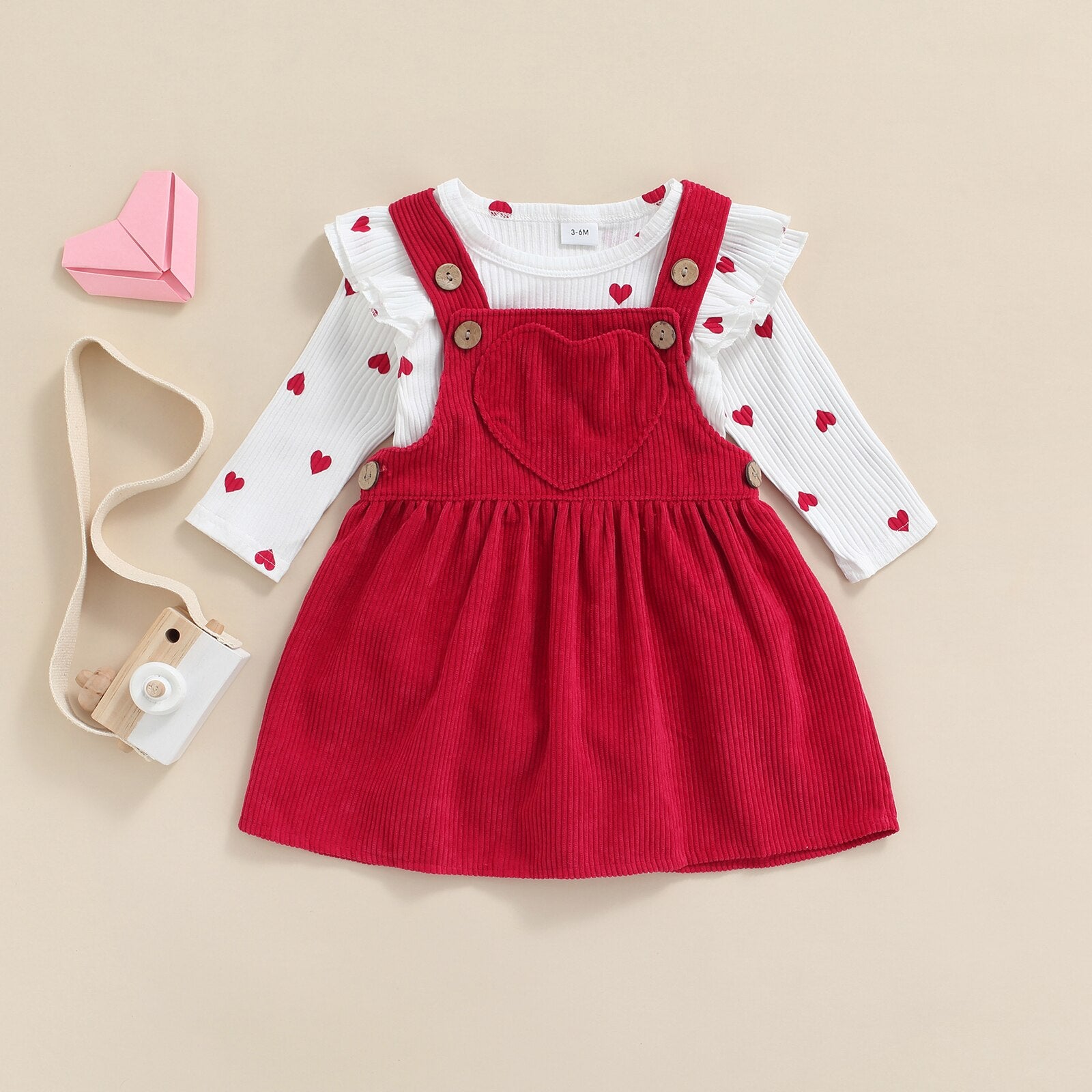 HEART Corduroy Overall Dress - Main Image