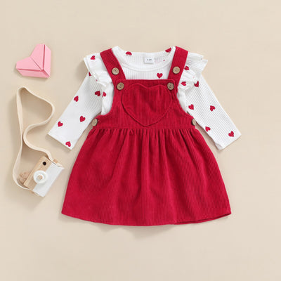 HEART Corduroy Overall Dress - Hazel & Bo HEART Corduroy Overall Dress - Hazel & Bo