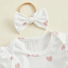 LITTLE HEARTS Corduroy Dress Outfit with Headband