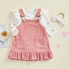 LITTLE HEARTS Corduroy Dress Outfit with Headband