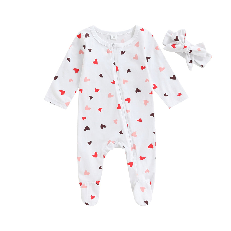 LITTLE LOVE Heart Jumpsuit with Headband