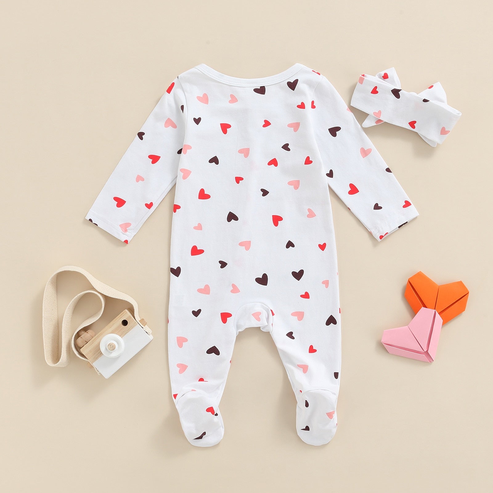 LITTLE LOVE Heart Jumpsuit with Headband