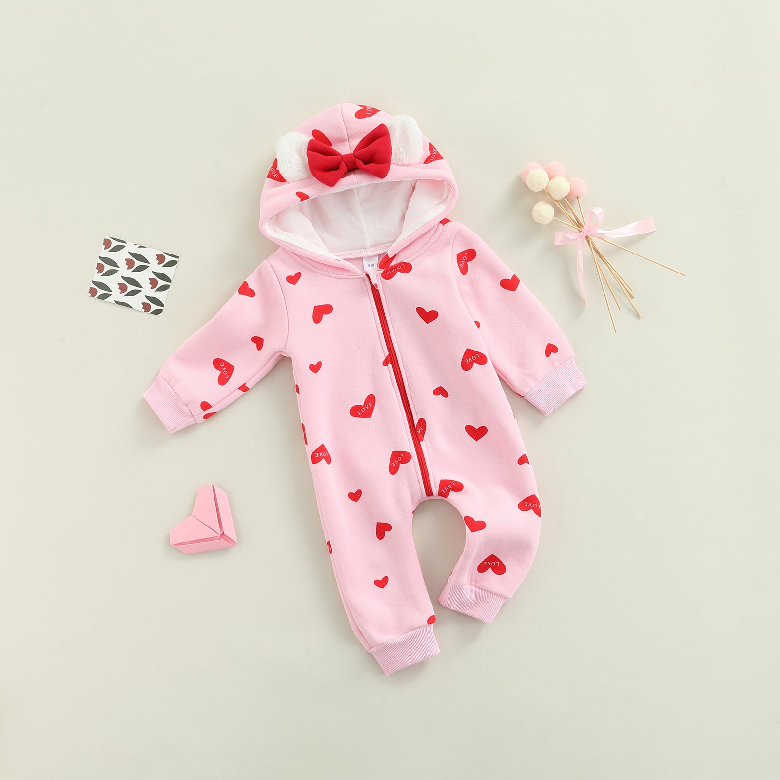 LOVE Bowtie Hoody Jumpsuit