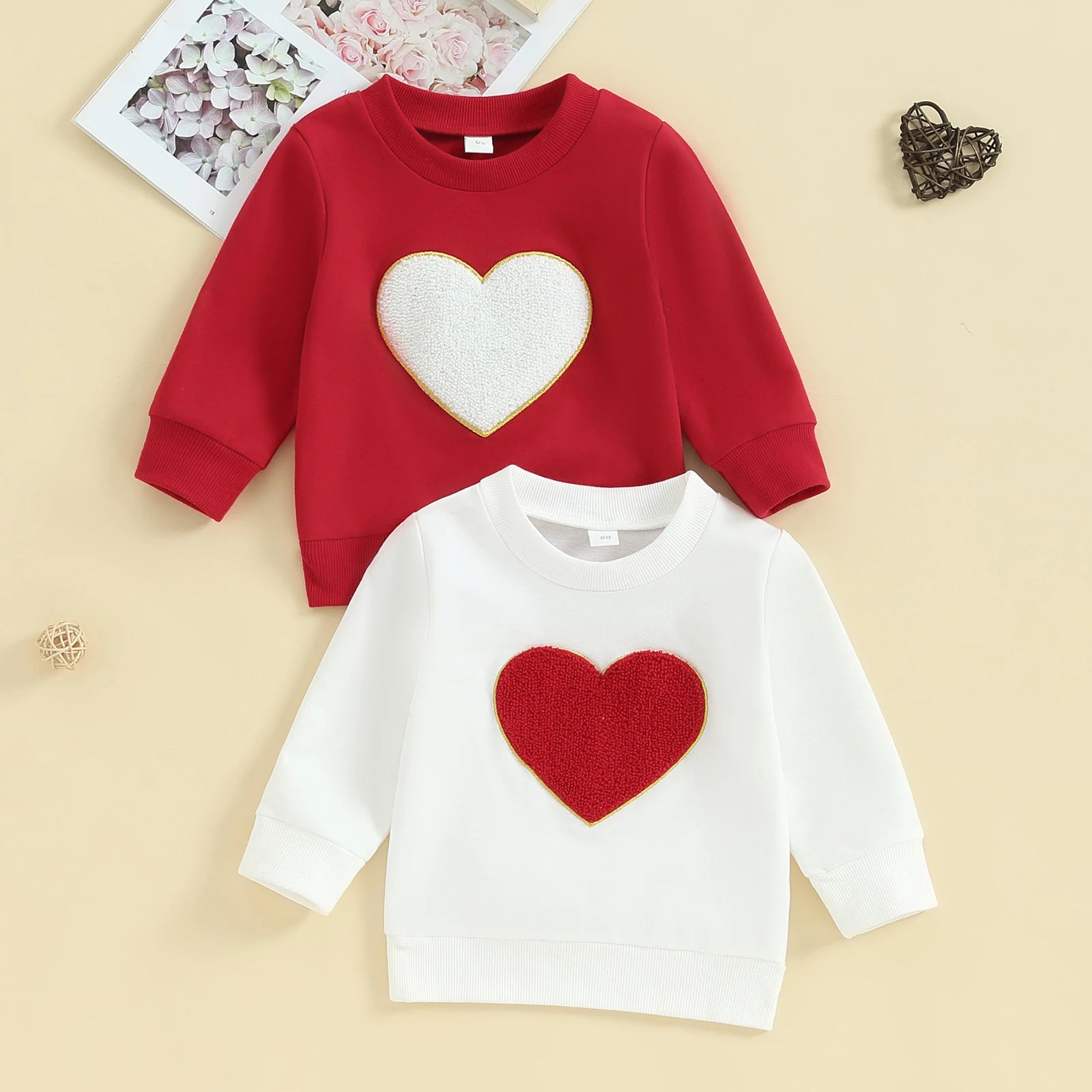 Red top heart sweatshirt