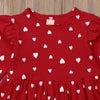 POLKA HEARTS Red Ruffle Dress
