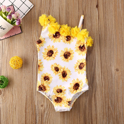 LEOPARD Flower Ruffle Swimsuit