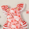 SANTA CLAUS Crochet Ruffle Romper with Headband