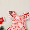 SANTA CLAUS Crochet Ruffle Romper with Headband