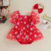 SNOWFLAKE Tulle Romper Dress with Headband