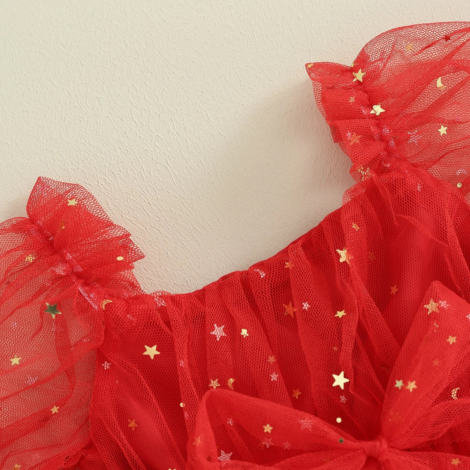 LITTLE STARS Tulle Romper Dress