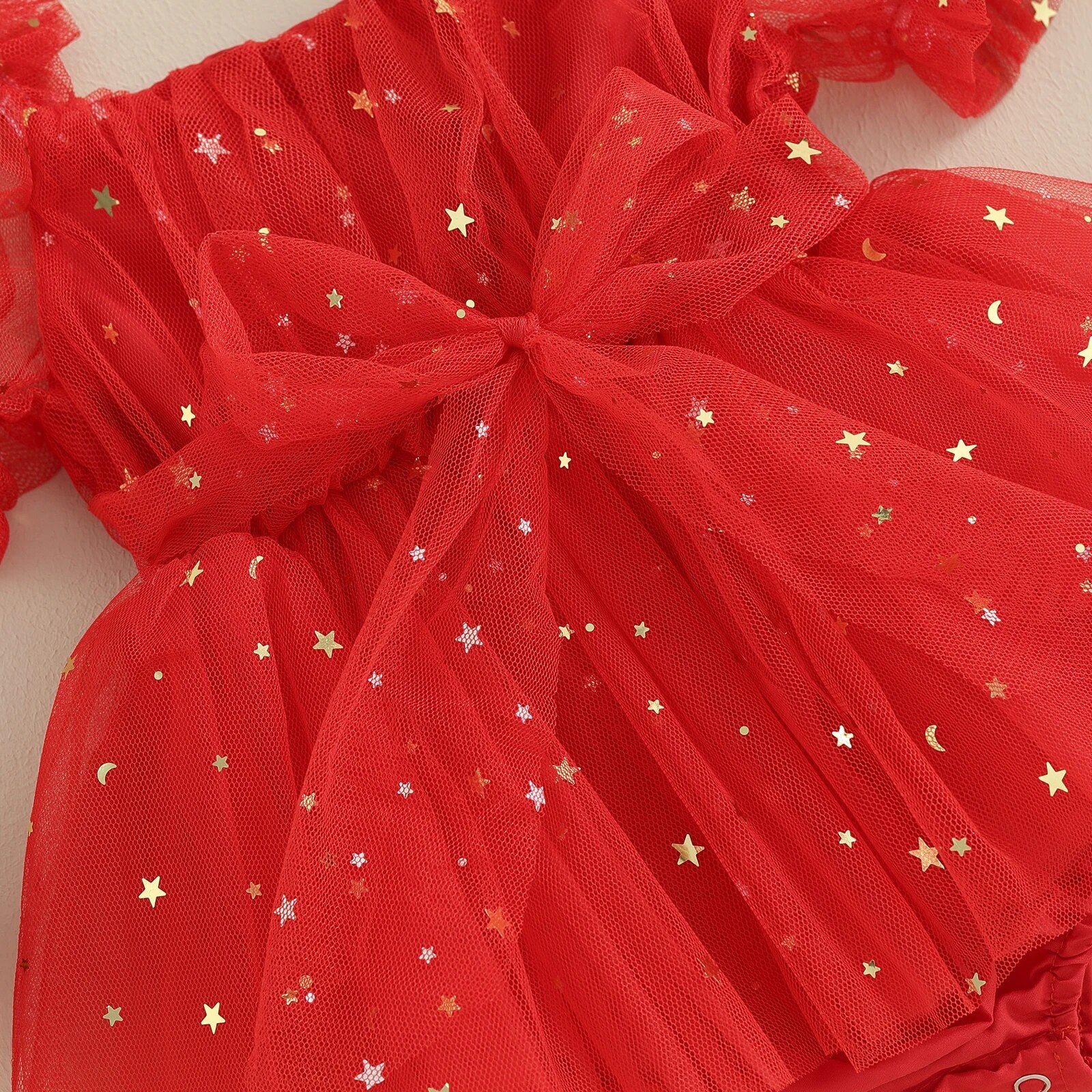 LITTLE STARS Tulle Romper Dress