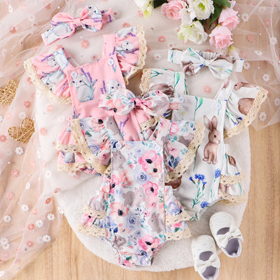 SPRING BUNNY Lace Romper
