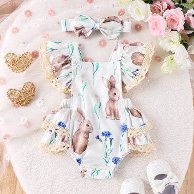 SPRING BUNNY Lace Romper