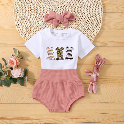 THREE BUNNIES Outfit with Headband