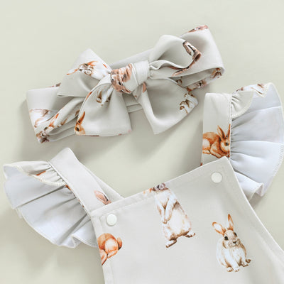 RABBIT Ruffle Romper with Headband