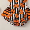 PUMPKIN Crochet Ruffle Romper with Headband