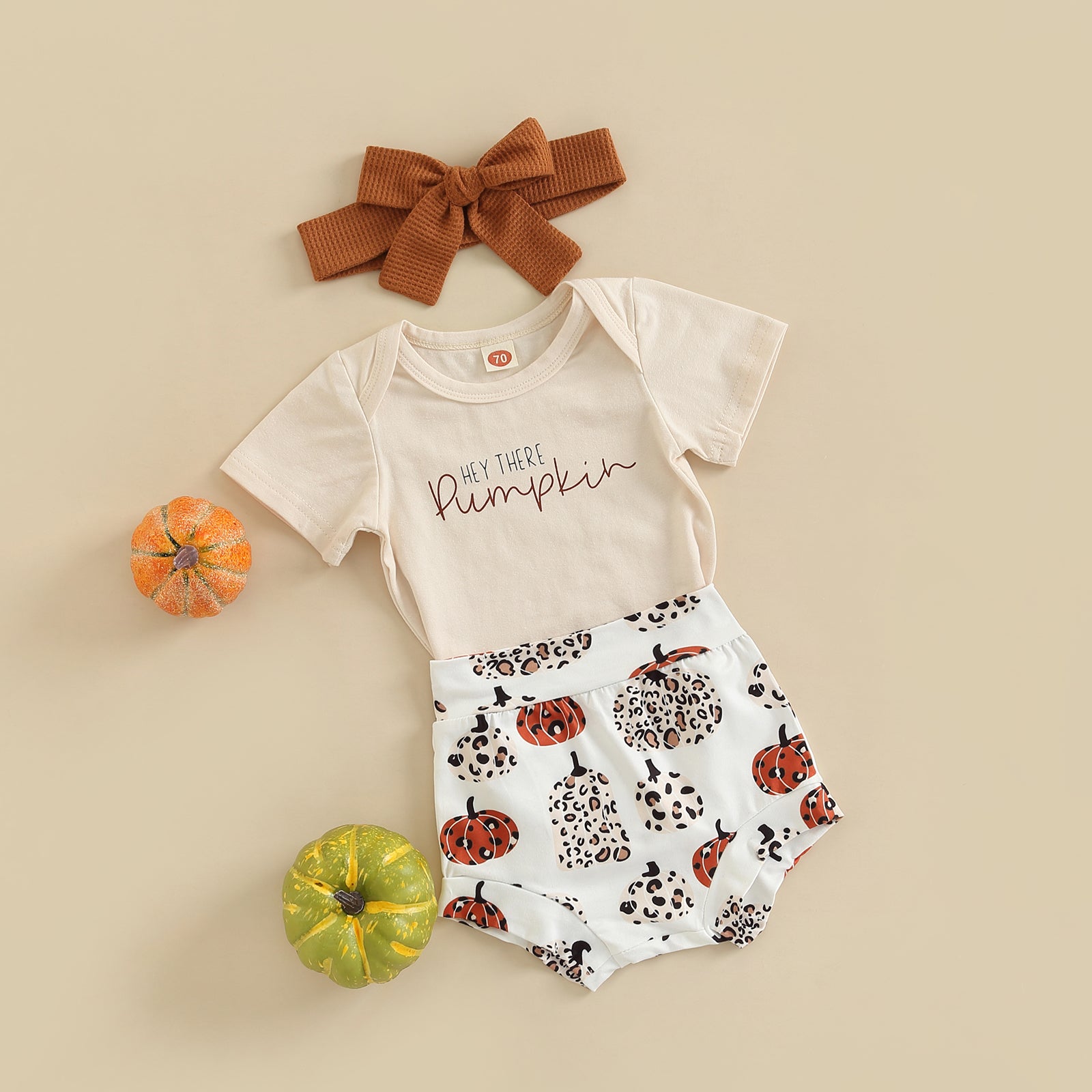 HEY THERE PUMPKIN Leopard Outfit with Headband