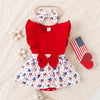 LITTLE MISS AMERICA Bowtie Romper Dress