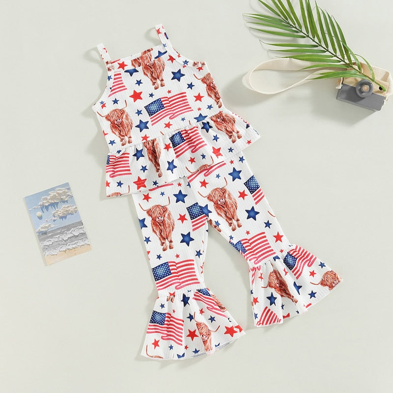 USA Highland Cow Bellbottoms Outfit