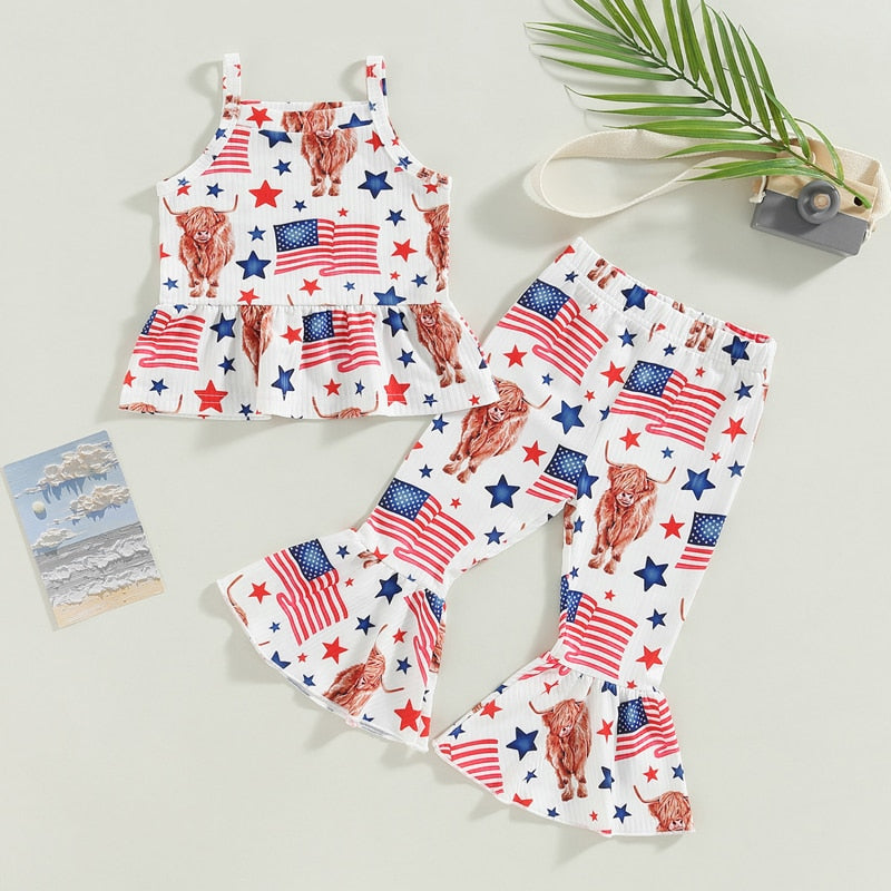 USA Highland Cow Bellbottoms Outfit