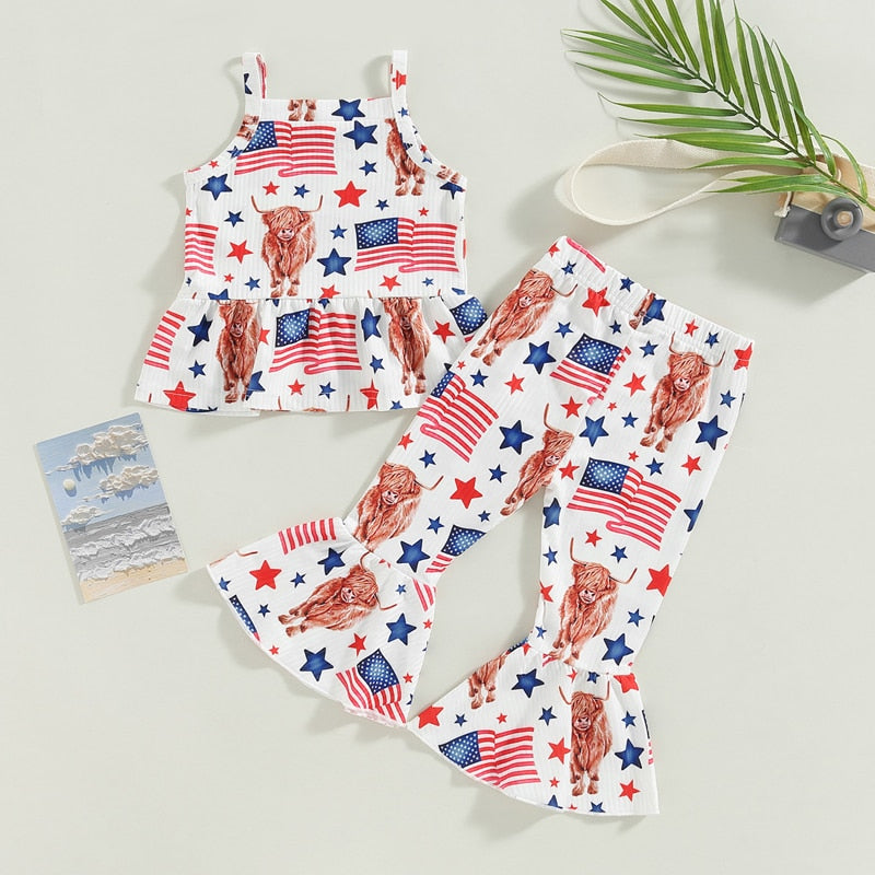 USA Highland Cow Bellbottoms Outfit