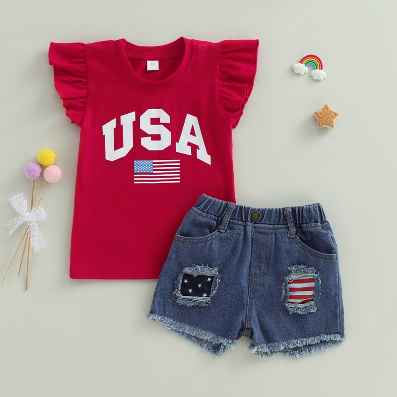 USA Denim Shorts Outfit