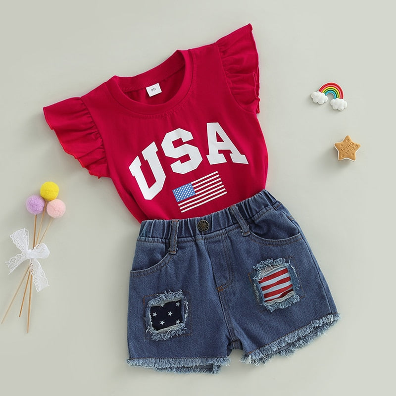 USA Denim Shorts Outfit
