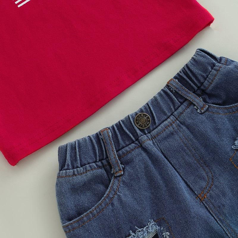 USA Denim Shorts Outfit