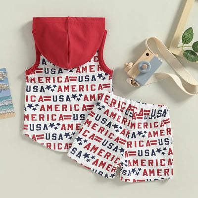AMERICA Hooded Summer Outfit