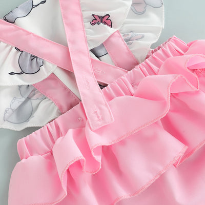 ELEPHANT Ruffle Romper with Headband