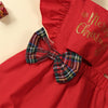 MERRY CHRISTMAS Red Bowtie Romper