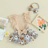 JANE Floral Ruffle Outfit with Headband
