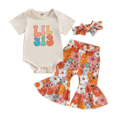 LIL SIS Floral Bellbottoms Outfit
