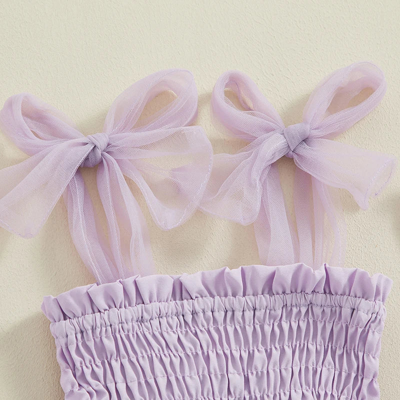 SHAYA Smocked Polka Dot Tulle Romper