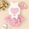 HEART Houndstooth Ruffle Outfit with Headband