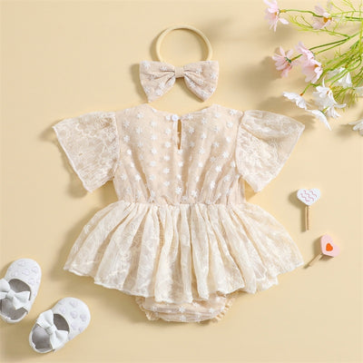STELLA Lace Romper Dress with Headband