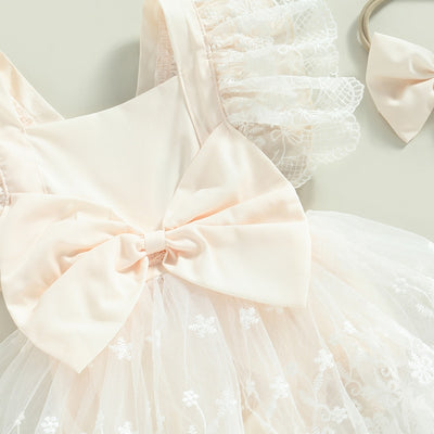 LILLYBELLE Lace Bowtie Romper Dress